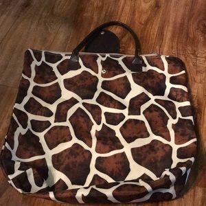 Animal print large tote